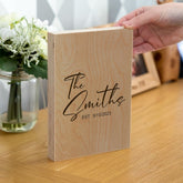 Custom Wooden Frame Block By KreateSquare with Oak Wood Finish Engrave for Couple Wedding Anniversary Valentine Gift for Husband & Wife